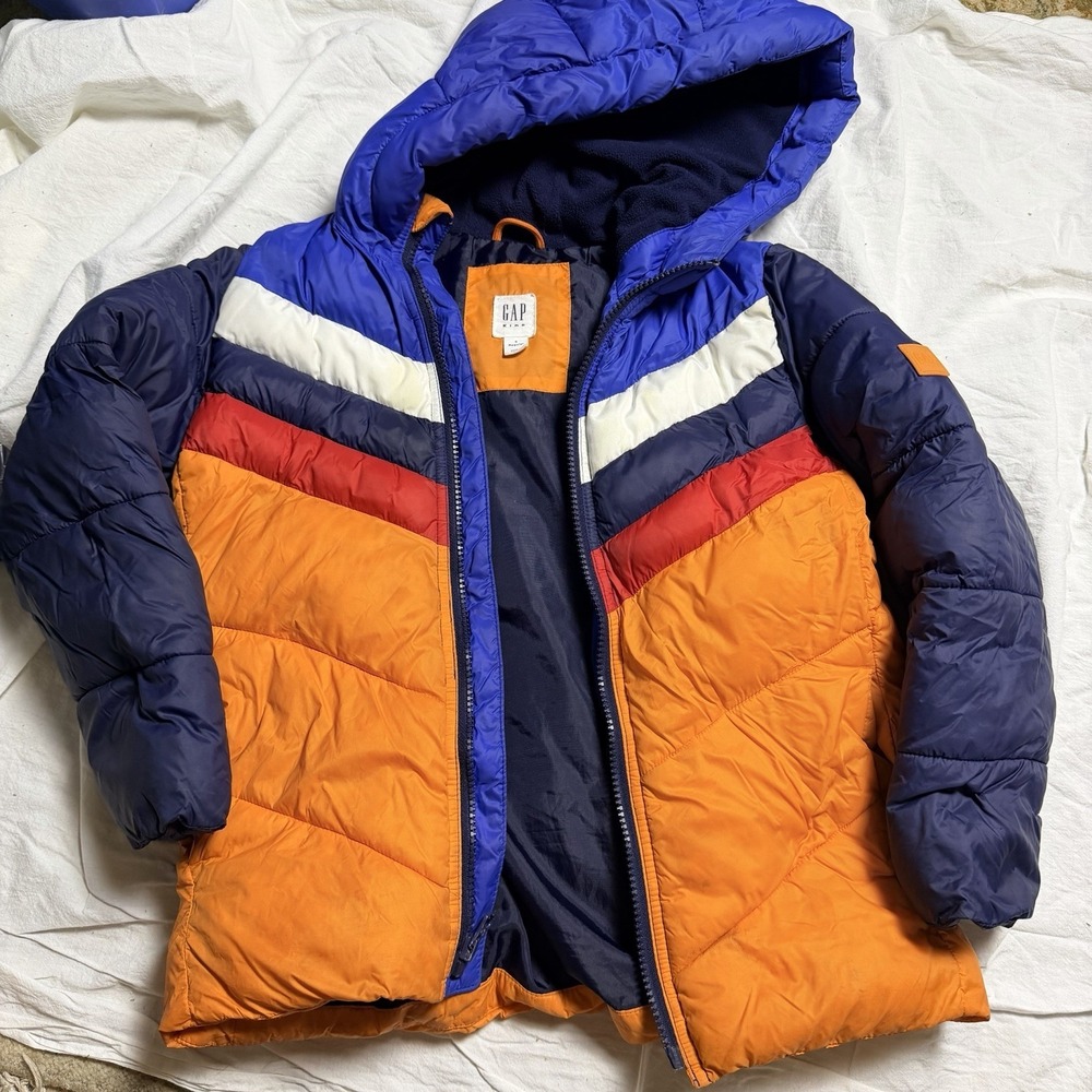 Gap S Kids Puffer Jacket Colorblock Warm Stylish